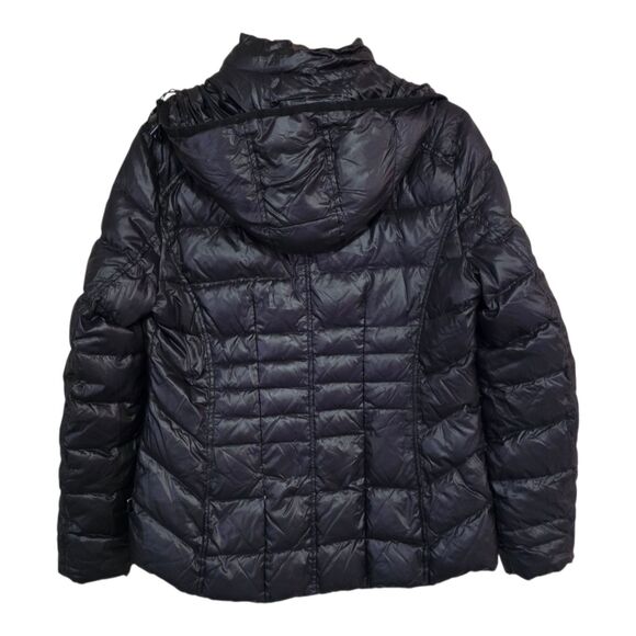 Andrew Marc Women’s Large Black 650 Fill Down Removable Hood Puffer Coat Jacket - Picture 2 of 16